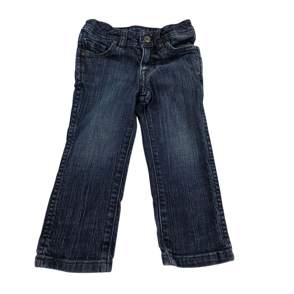 Volcom Unisex Toddlers Straight Jeans Blue 2T Adjustable Waist Embroidered Logo
